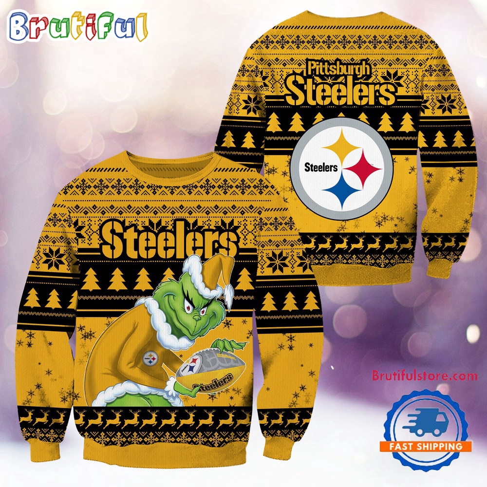 Sportswearmerch Pittsburgh Steelers NFL Football Grinch Christmas Sweater For Fan
