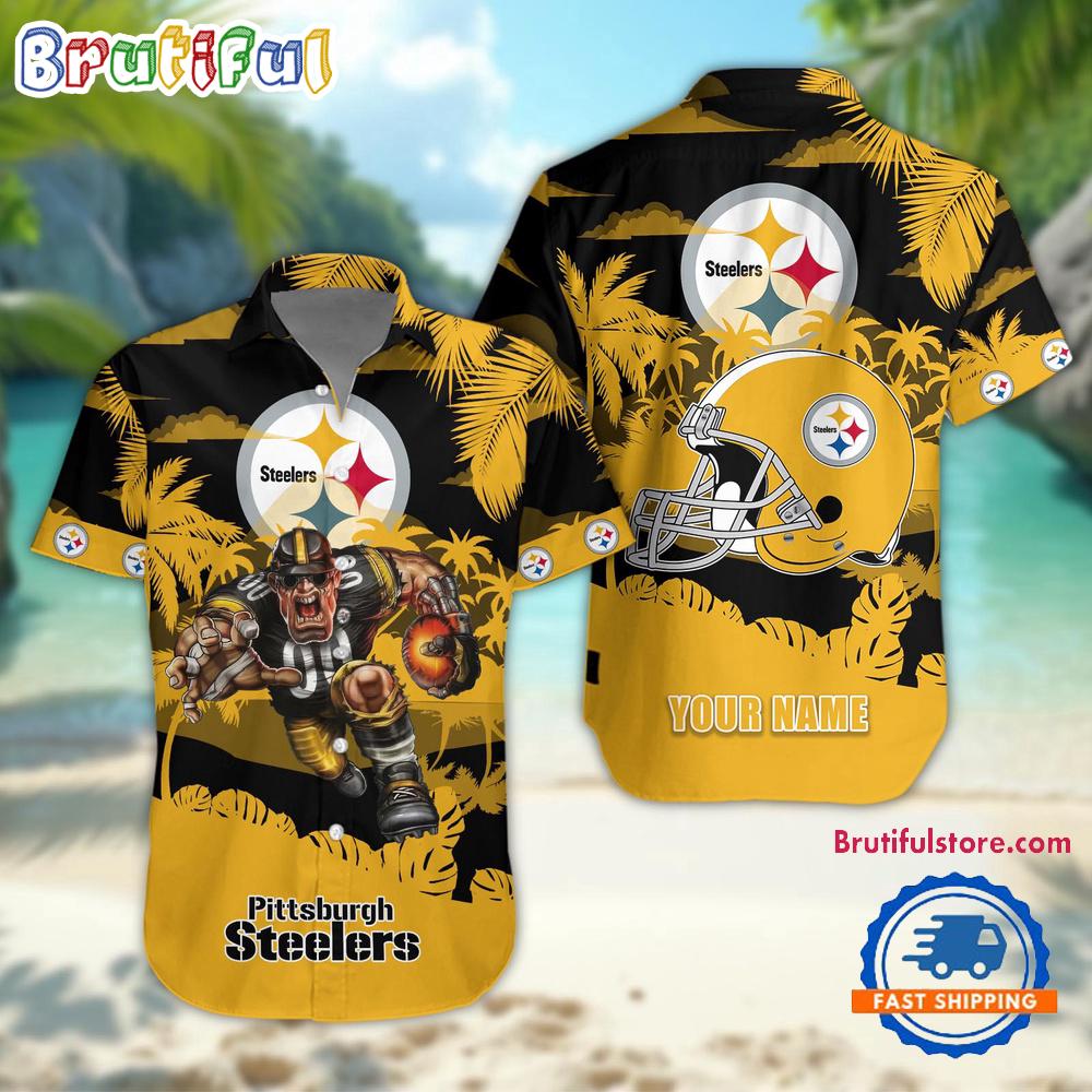 Sportswearmerch Pittsburgh Steelers NFL Football Mascot Summer Personalized Hawaiian Shirt For Fan