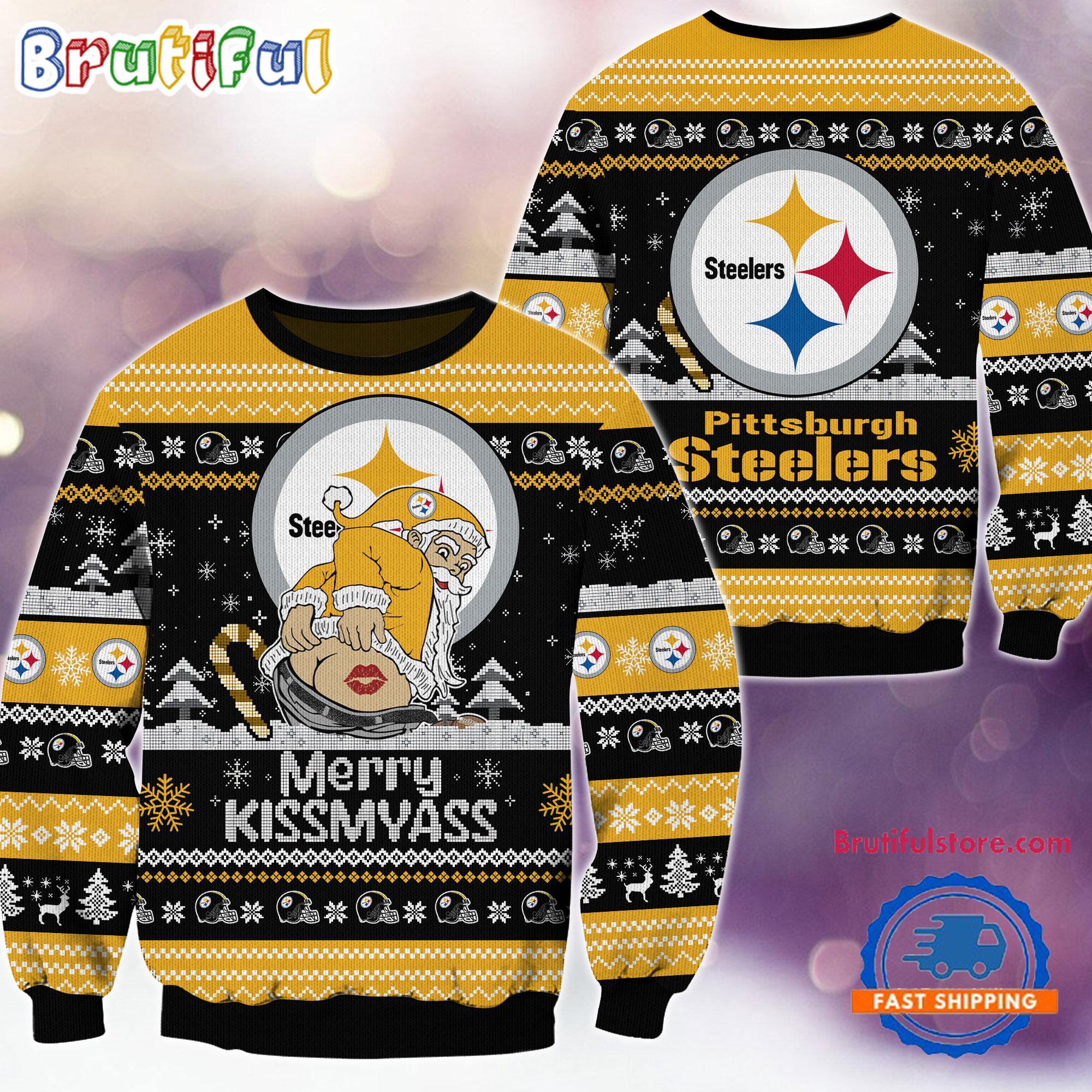 Sportswearmerch Pittsburgh Steelers NFL Funny Santa Claus Christmas Sweater For Fan