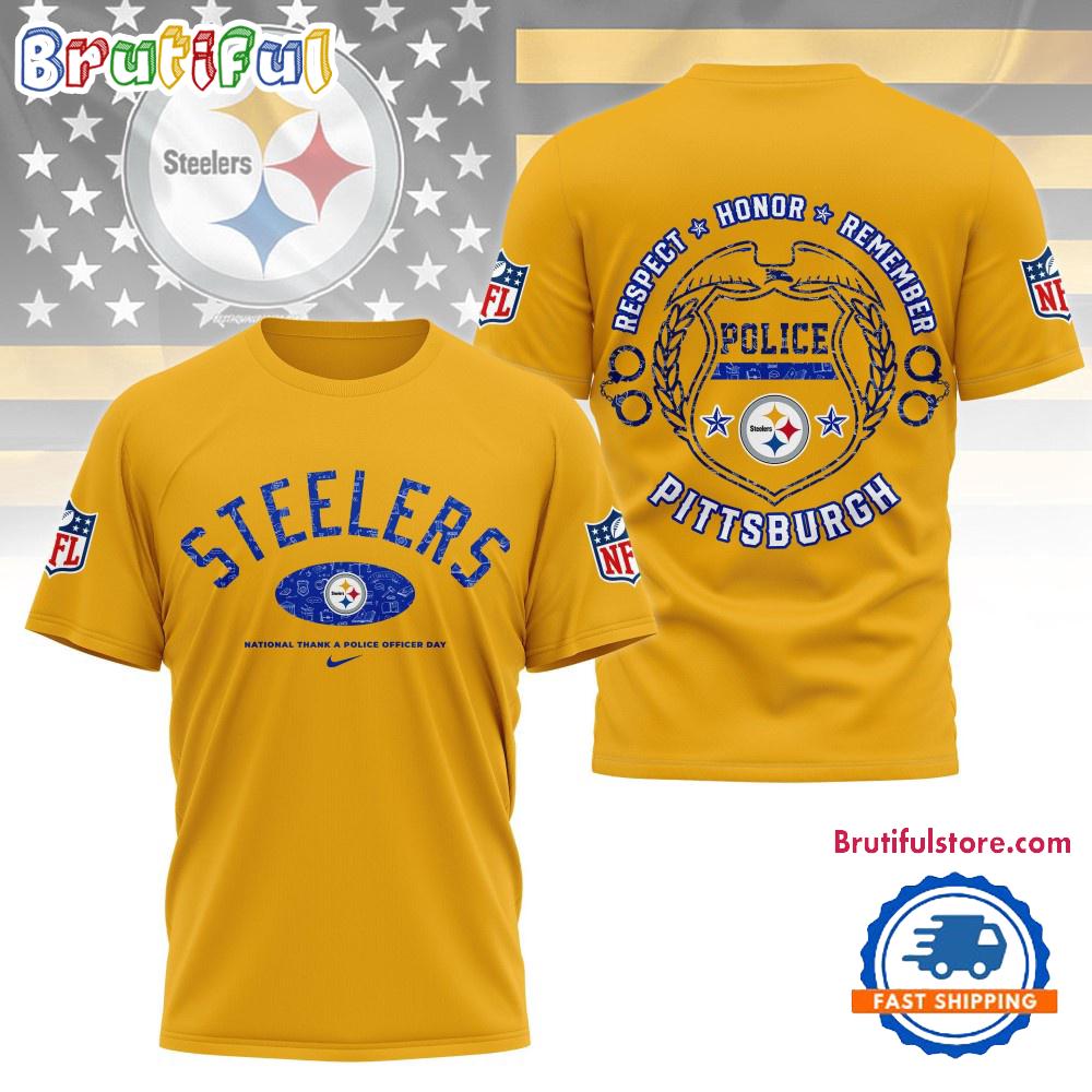 Sportswearmerch Pittsburgh Steelers NFL National Thank a Police Officer Day T-shirt For Fan