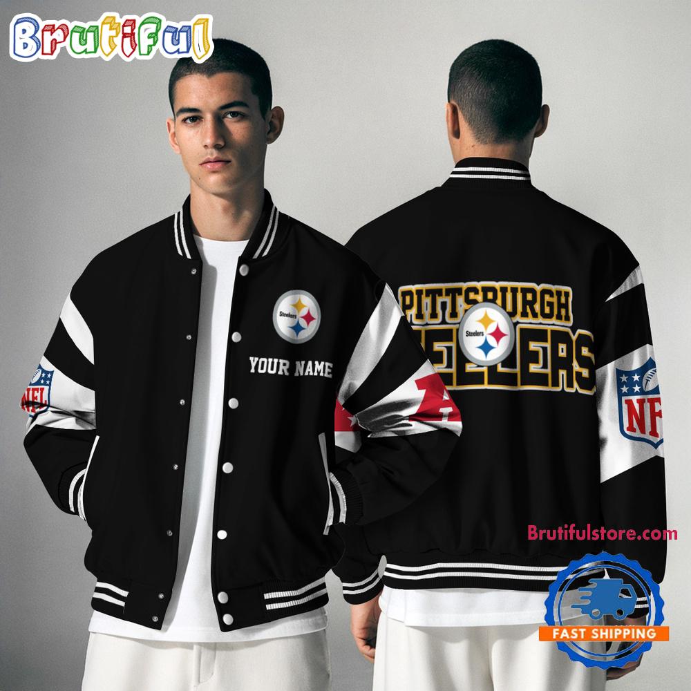 Sportswearmerch Pittsburgh Steelers NFL Personalized Baseball Jacket For Fan