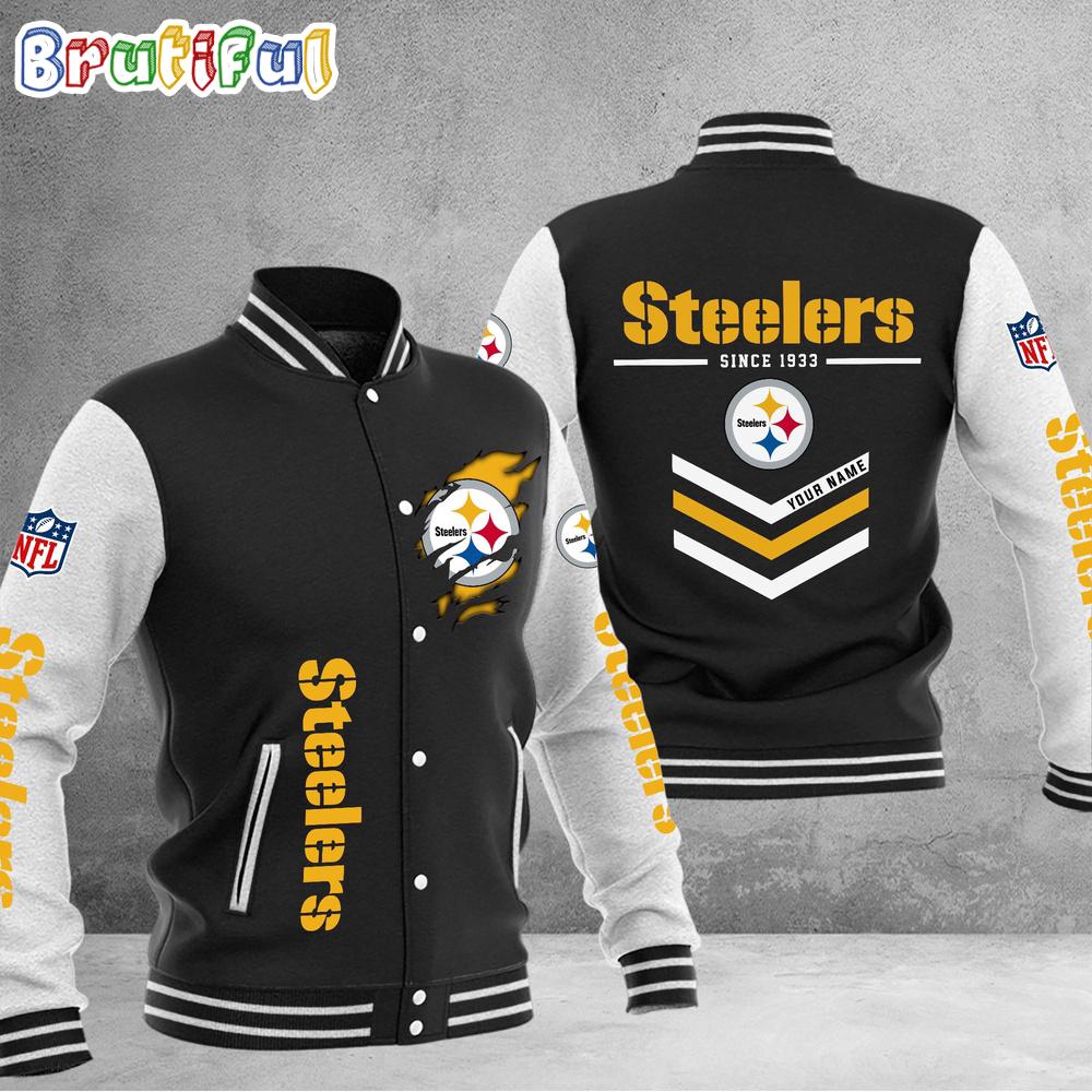 Sportswearmerch Pittsburgh Steelers NFL Personalized Baseball Jacket For Fan