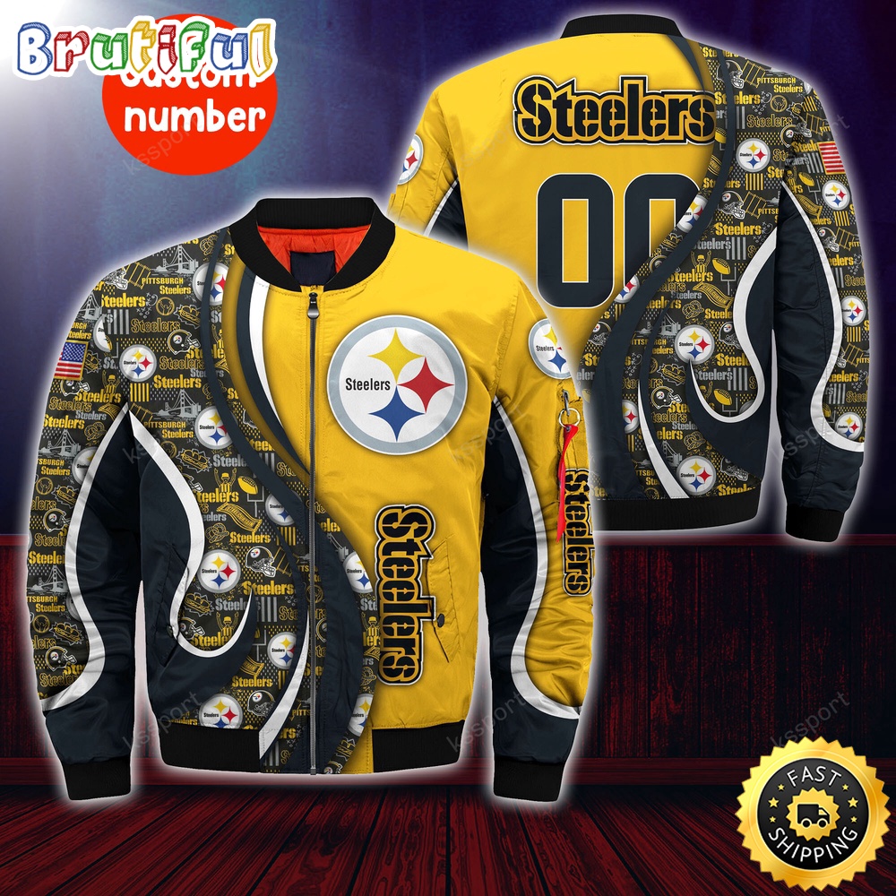 Sportswearmerch Pittsburgh Steelers NFL Personalized Bomber Jacket For Fan