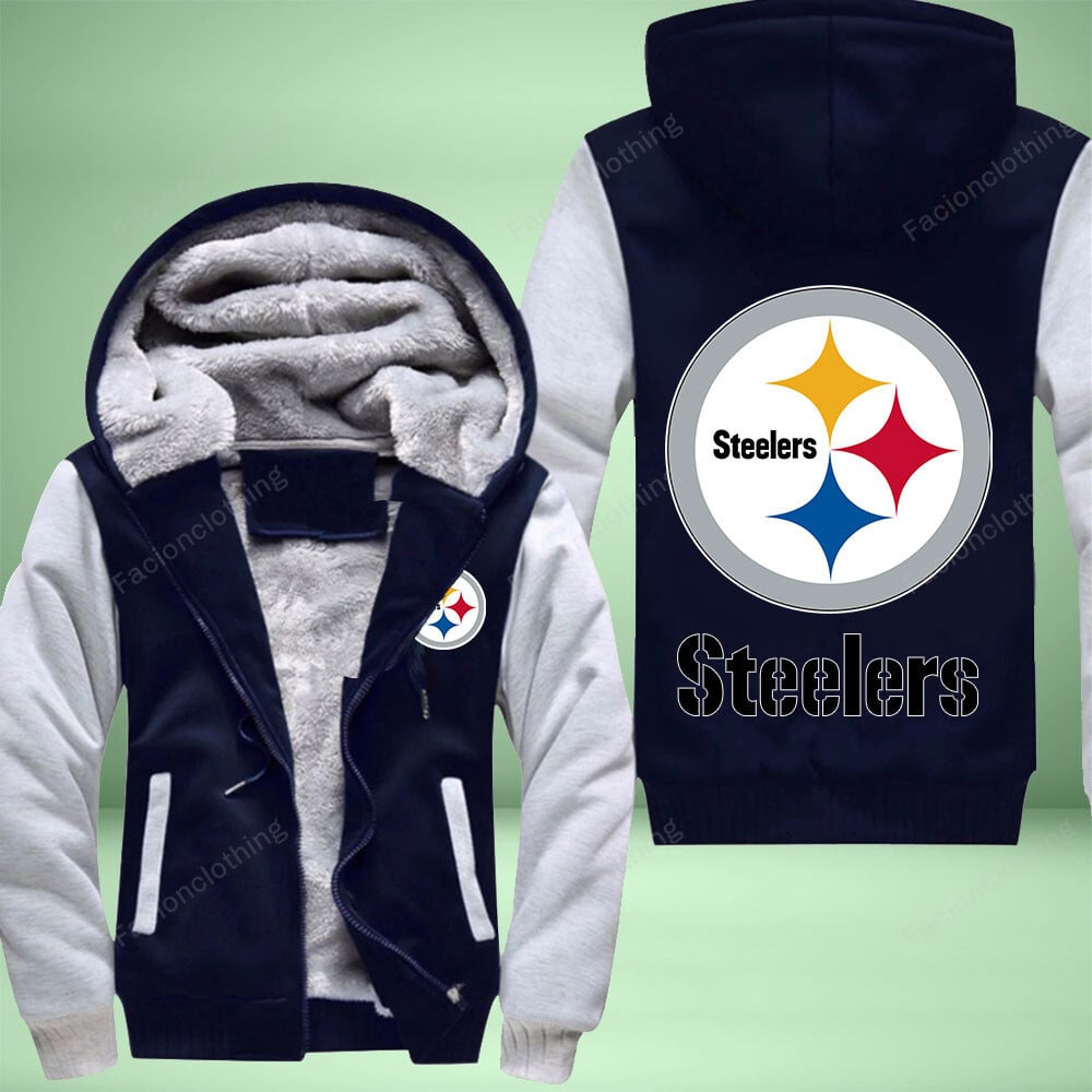 Sportswearmerch Pittsburgh Steelers NFL Personalized Fleece Zip Hoodie Jacket For Fan