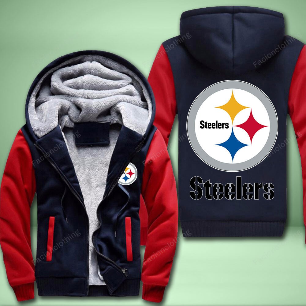 Sportswearmerch Pittsburgh Steelers NFL Personalized Fleece Zip Hoodie Jacket For Fan