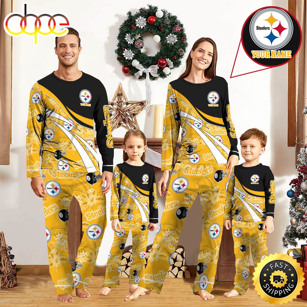 Sportswearmerch Pittsburgh Steelers NFL Personalized Pajamas Family For Fan