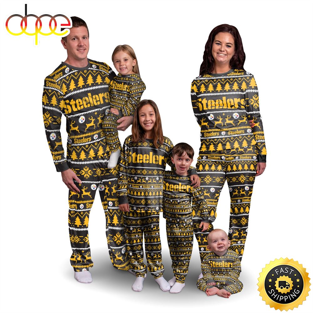 Sportswearmerch Pittsburgh Steelers NFL Personalized Pajamas Family For Fan