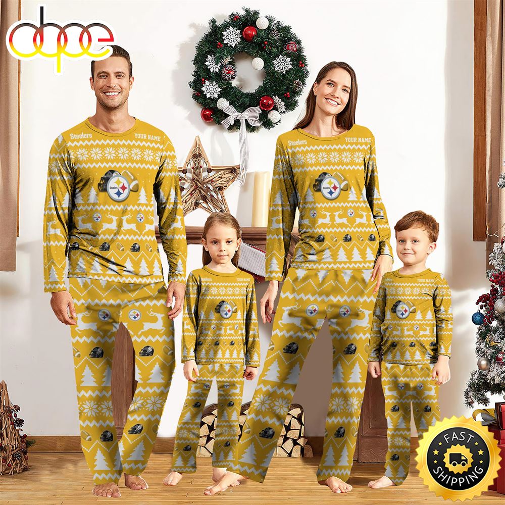 Sportswearmerch Pittsburgh Steelers NFL Personalized Pajamas Family For Fan