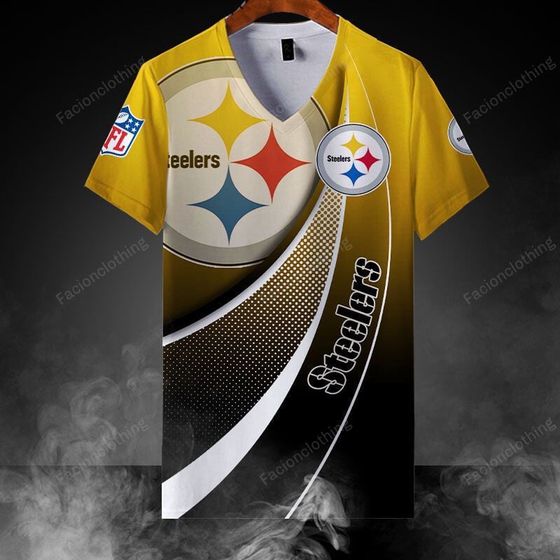 Sportswearmerch Pittsburgh Steelers NFL Personalized V-neck Women T-shirt For Fan