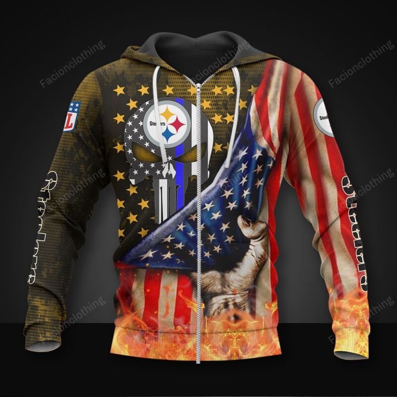 Sportswearmerch Pittsburgh Steelers NFL Personalized Zip Hoodie For Fan
