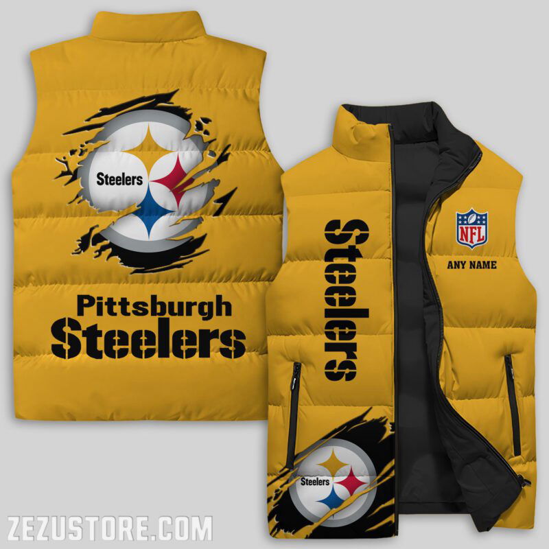 Sportswearmerch Pittsburgh Steelers NFL Sleeveless Puffer Jacket For Fans