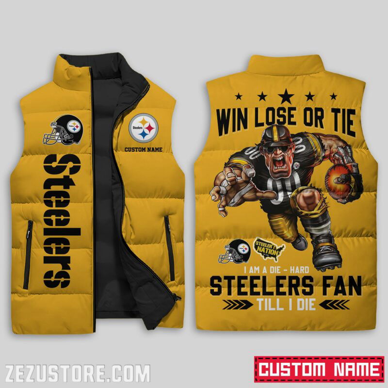 Sportswearmerch Pittsburgh Steelers NFL Sleeveless Puffer Jacket For Fans