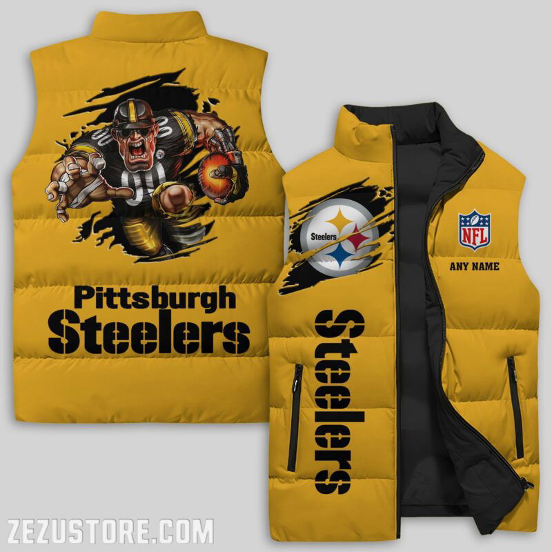 Sportswearmerch Pittsburgh Steelers NFL Sleeveless Puffer Jacket For Fans