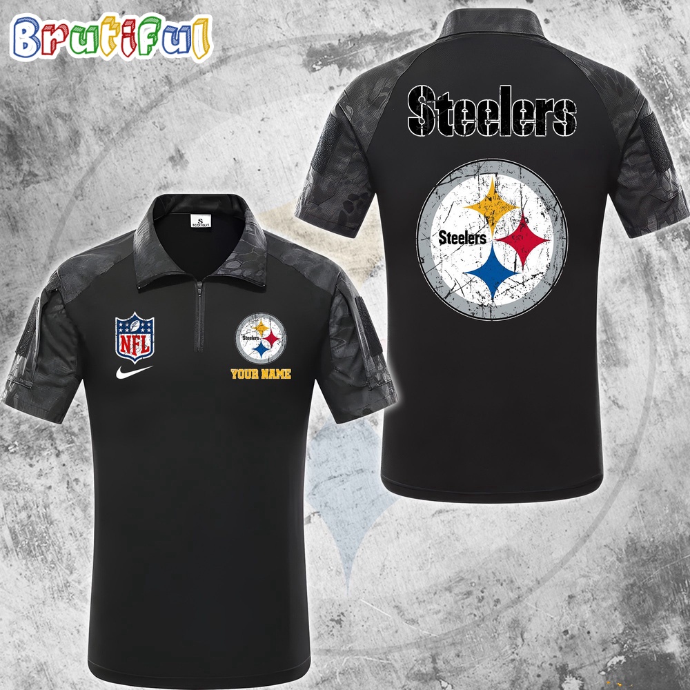 Sportswearmerch Pittsburgh Steelers NFL Steelers NFL Personalized Zip Polo Shirt For Fan