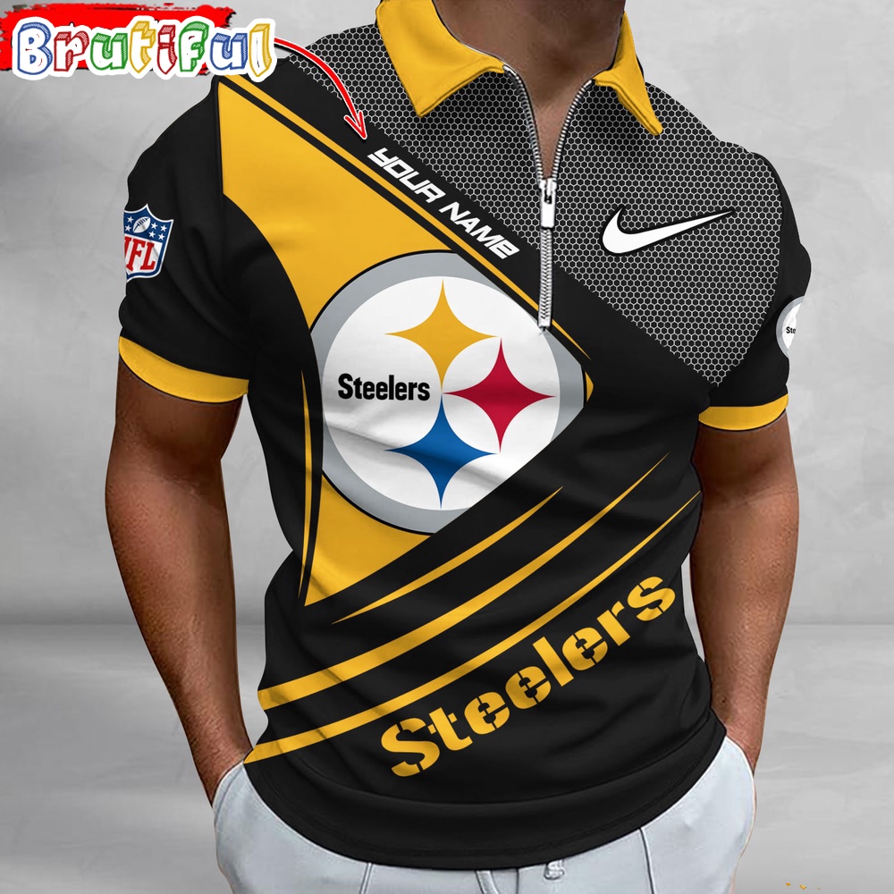 Sportswearmerch Pittsburgh Steelers NFL Steelers NFL Personalized Zip Polo Shirt For Fan