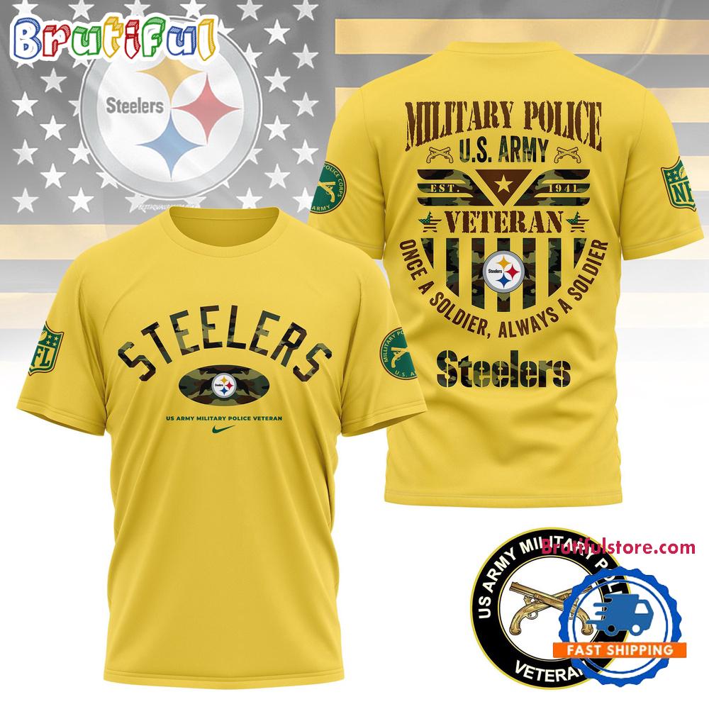 Sportswearmerch Pittsburgh Steelers NFL US Army Military Police Veteran T-Shirt For Fan