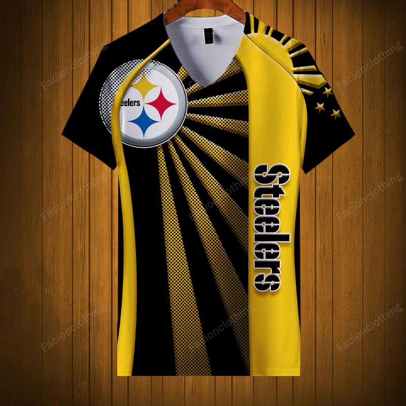 Sportswearmerch Pittsburgh Steelers NFL V-neck Women T-shirt Personalized For Fan
