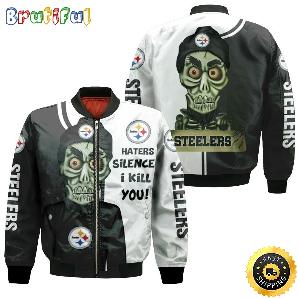 Sportswearmerch Pittsburgh Steelers NFL x Haters I Kill You Personalized Bomber Jacket For Fan