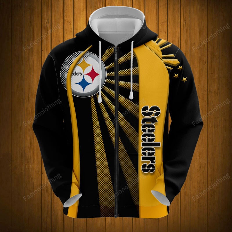 Sportswearmerch Pittsburgh Steelers NFL Zip Hoodie Personalized For Fan