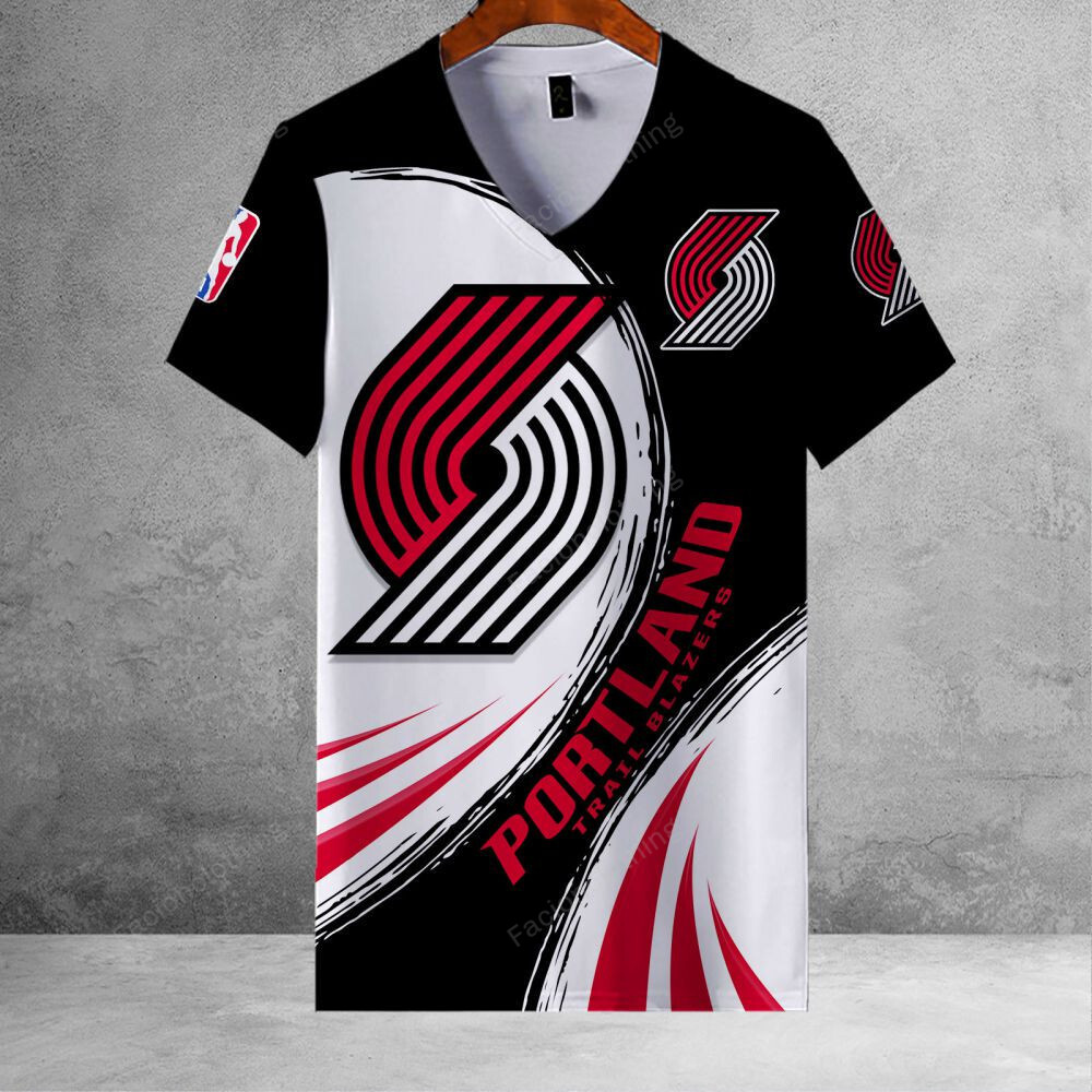 Sportswearmerch Portland Trail Blazers NBA Personalized V-neck Women T-shirt For Fan