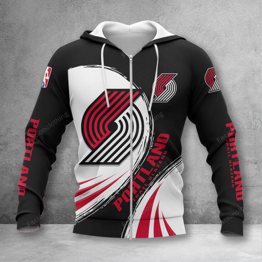 Sportswearmerch Portland Trail Blazers NBA Personalized Zip Hoodie For Fan
