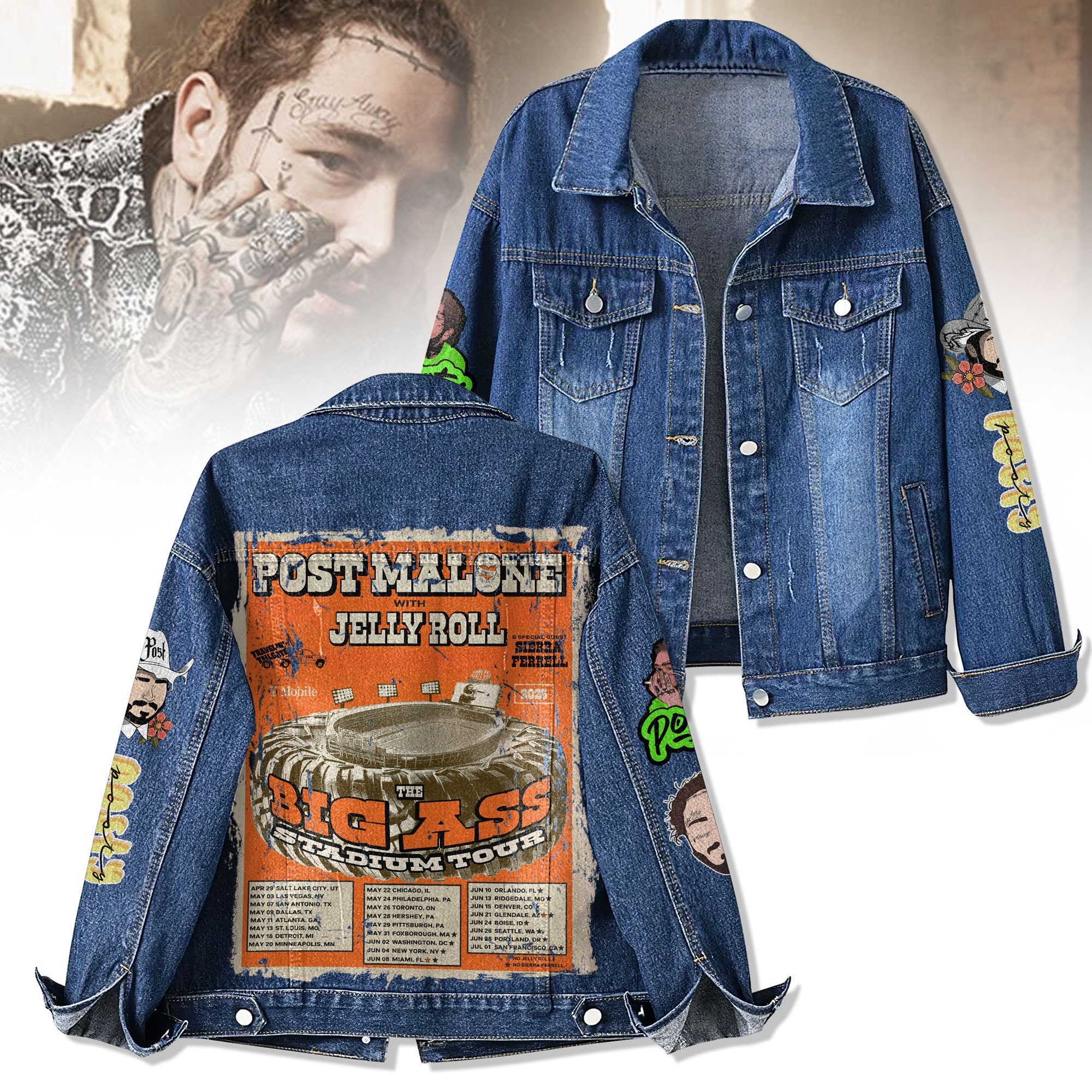 Sportswearmerch Post Malone Denim Jacket Gift For Fans