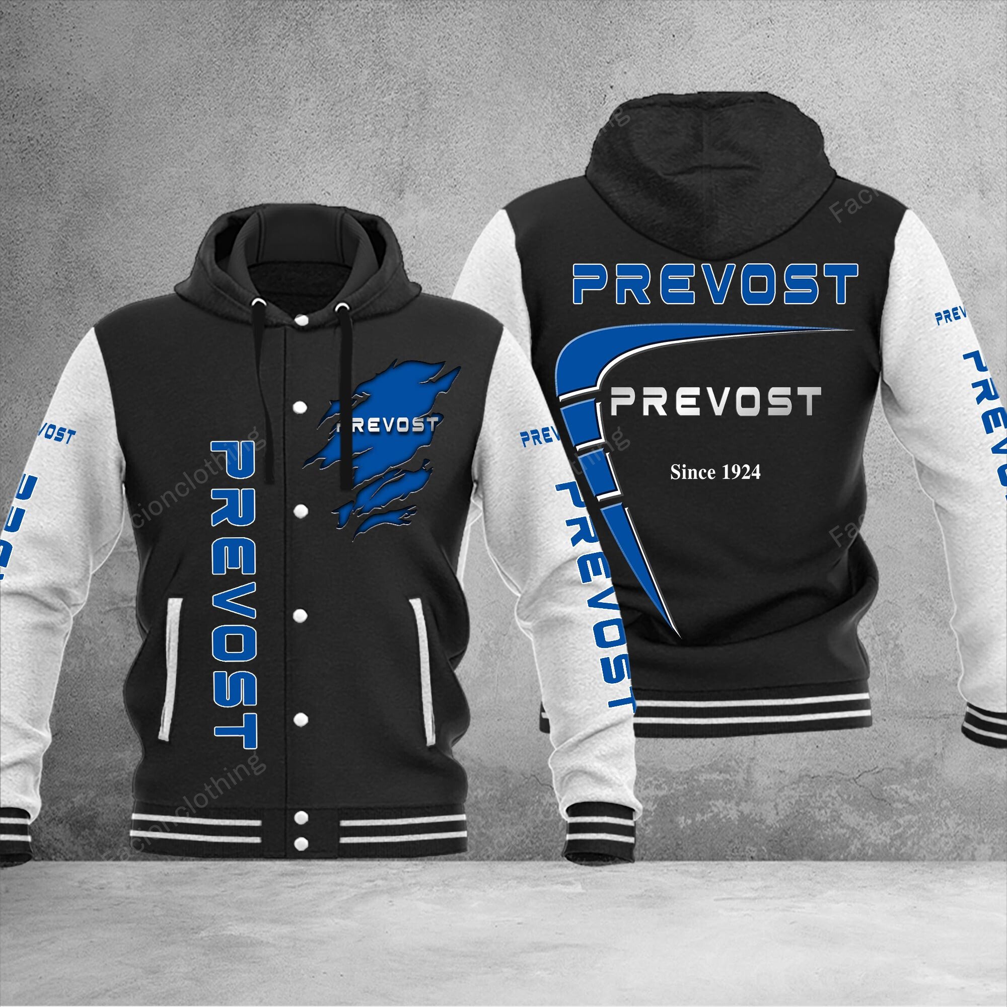 Sportswearmerch Prevost Car Personalized Hooded Baseball Jacket For Fan