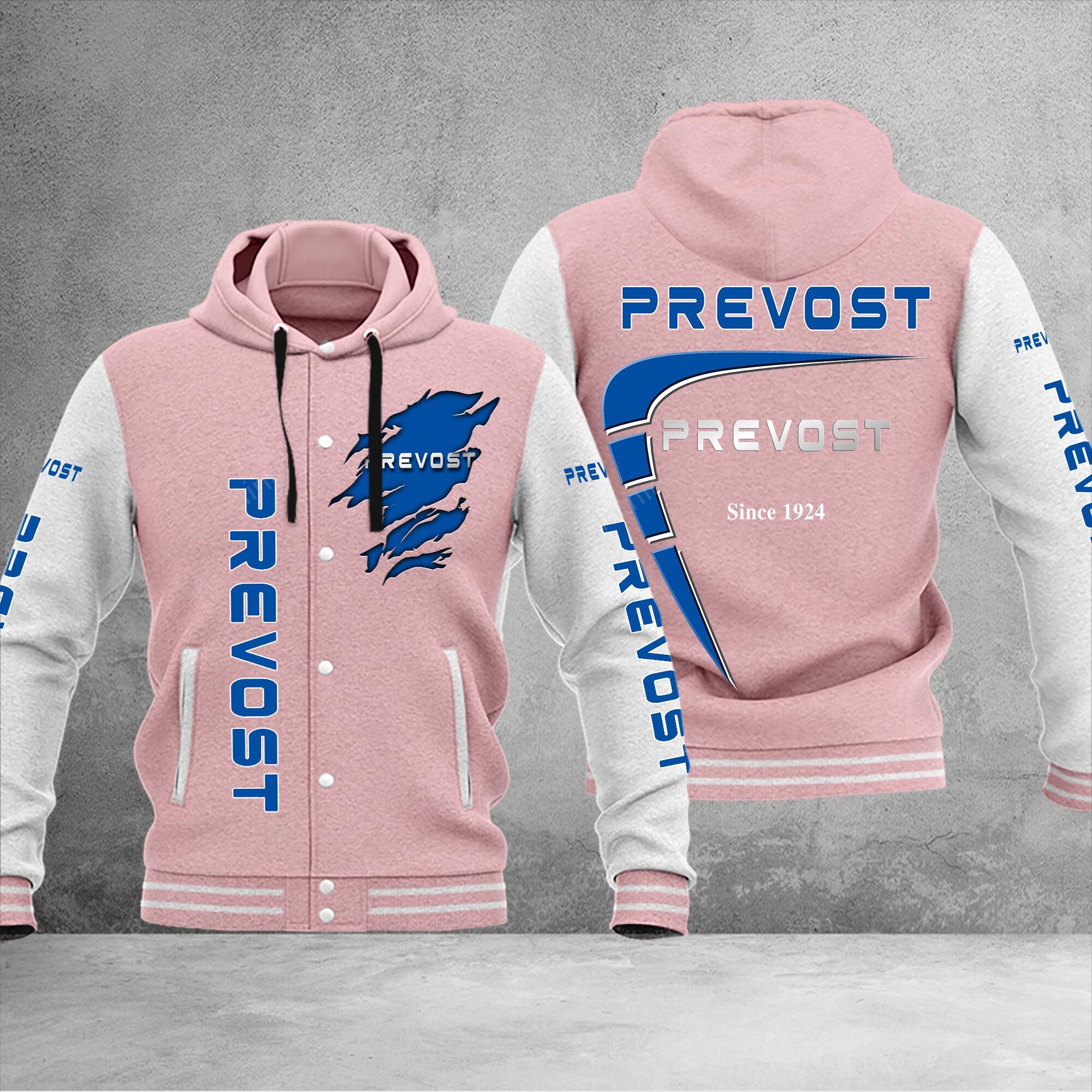 Sportswearmerch Prevost Car Personalized Hooded Baseball Jacket For Fan