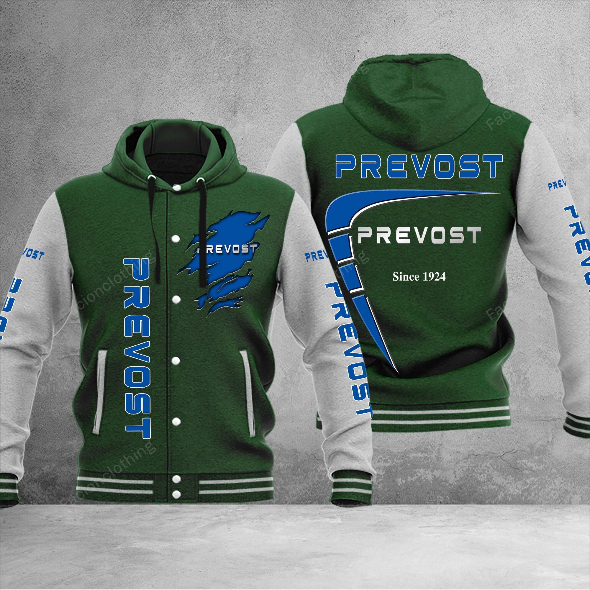 Sportswearmerch Prevost Car Personalized Hooded Baseball Jacket For Fan