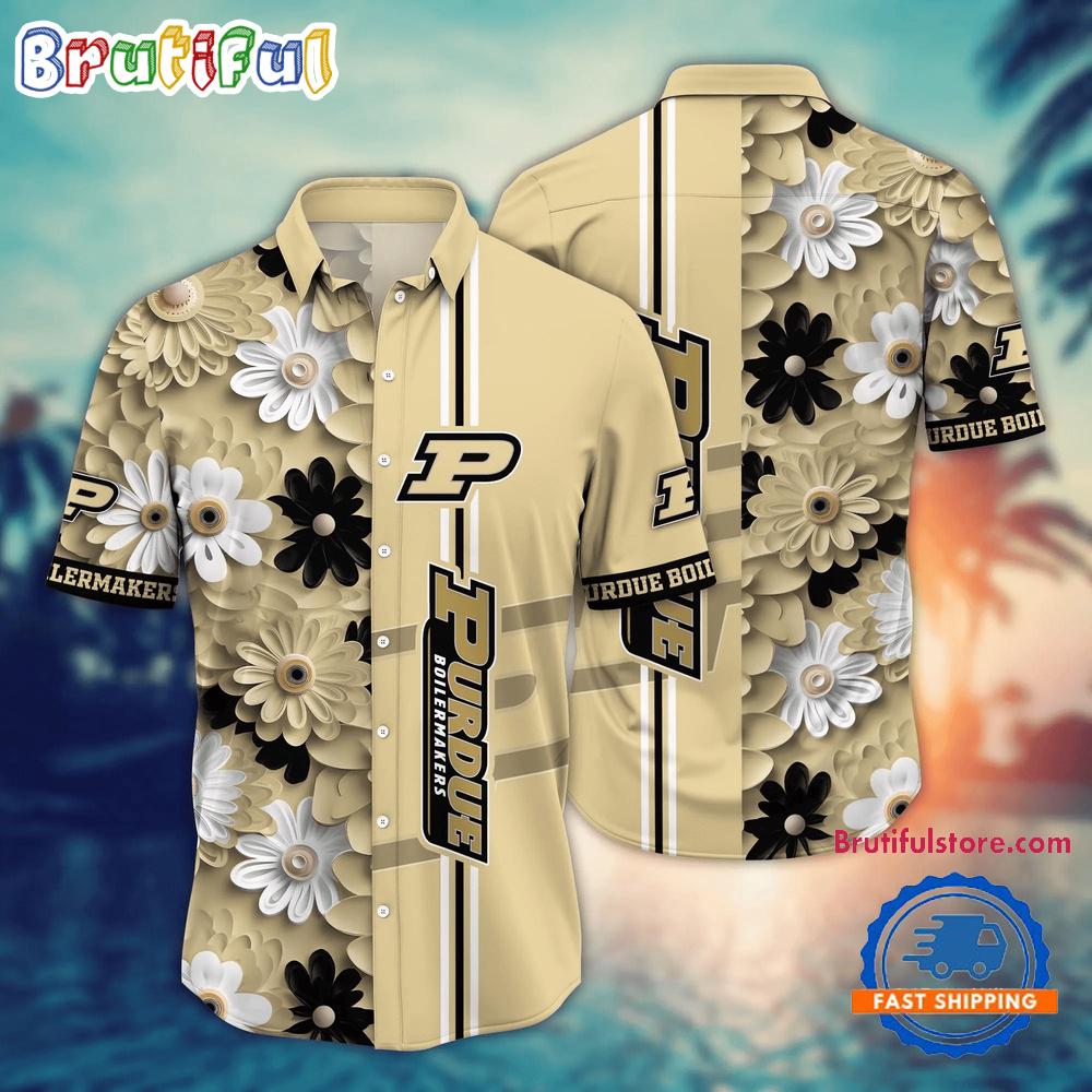 Sportswearmerch Purdue Boilermakers NCAA Flower Summer Personalized Hawaiian Shirt For Fan
