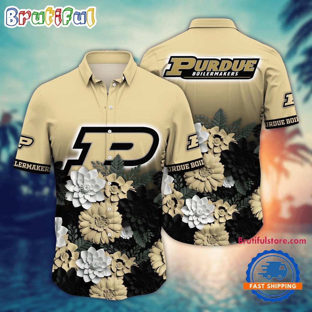 Sportswearmerch Purdue Boilermakers NCAA Flower Tropical Summer Beach Hawaiian Shirt For Fan