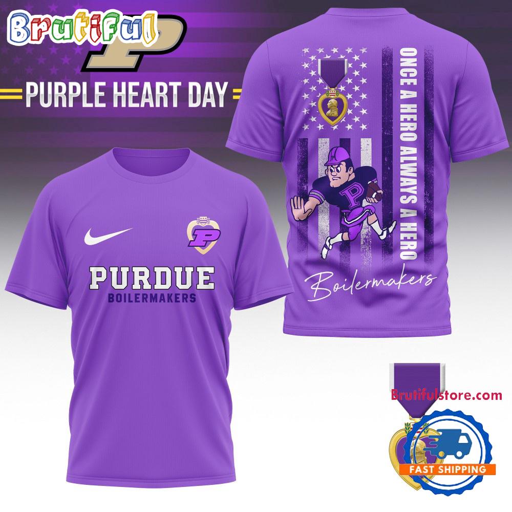 Sportswearmerch Purdue Boilermakers NCAA National Purple Heart Day T-shirt For Fan