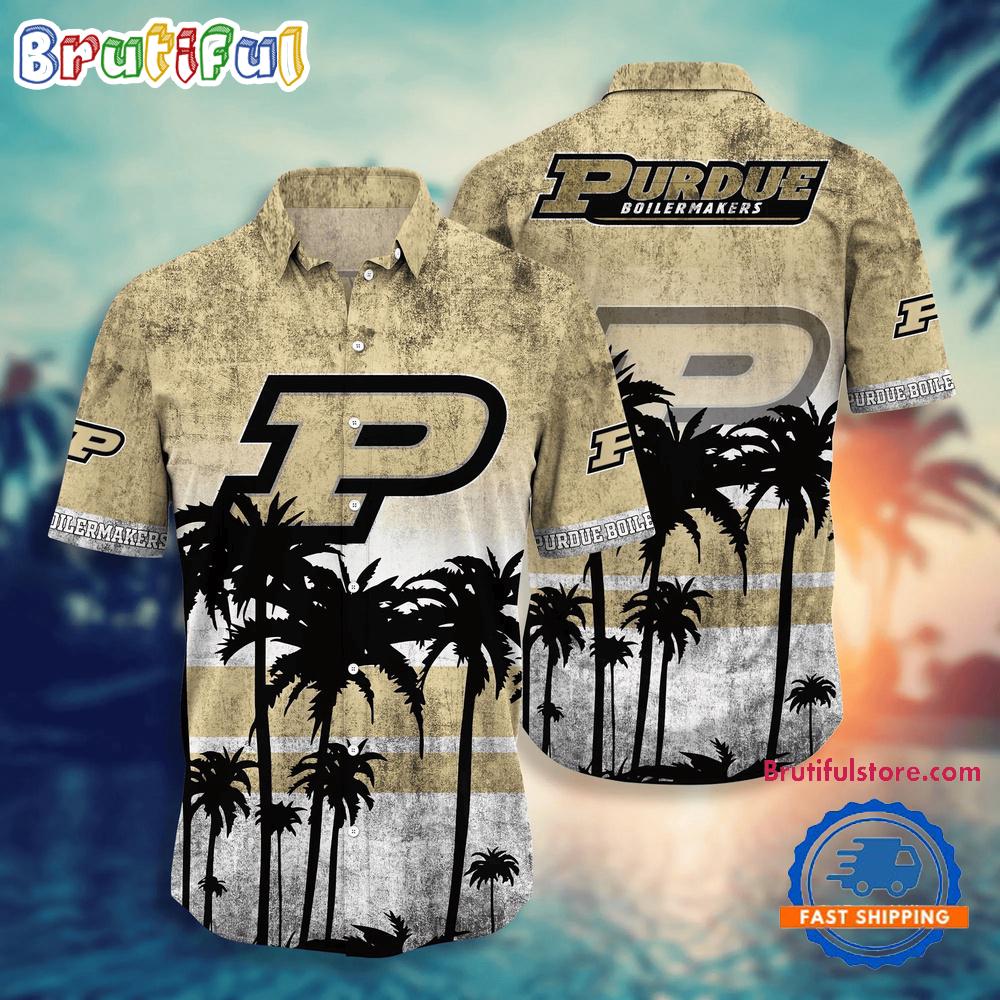 Sportswearmerch Purdue Boilermakers NCAA Palm Tree Tropical Summer Beach Hawaiian Shirt For Fan