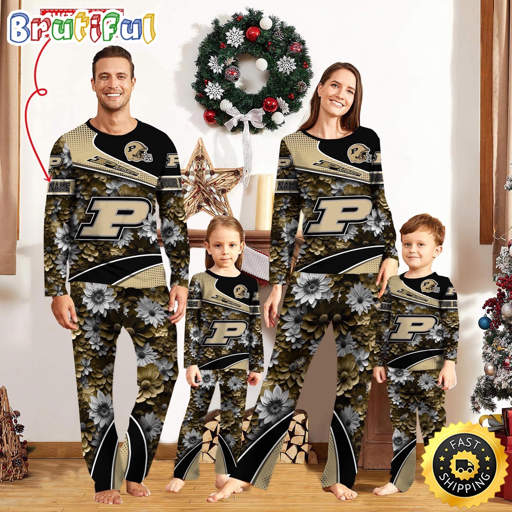 Sportswearmerch Purdue Boilermakers NCAA Sport Fans Personalized Pajamas Family For Fan