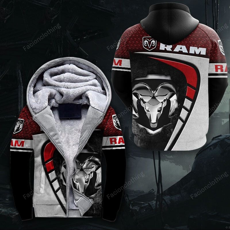 Sportswearmerch Ram Personalized Fashion Fleece Zip Hoodie Jacket For Fan