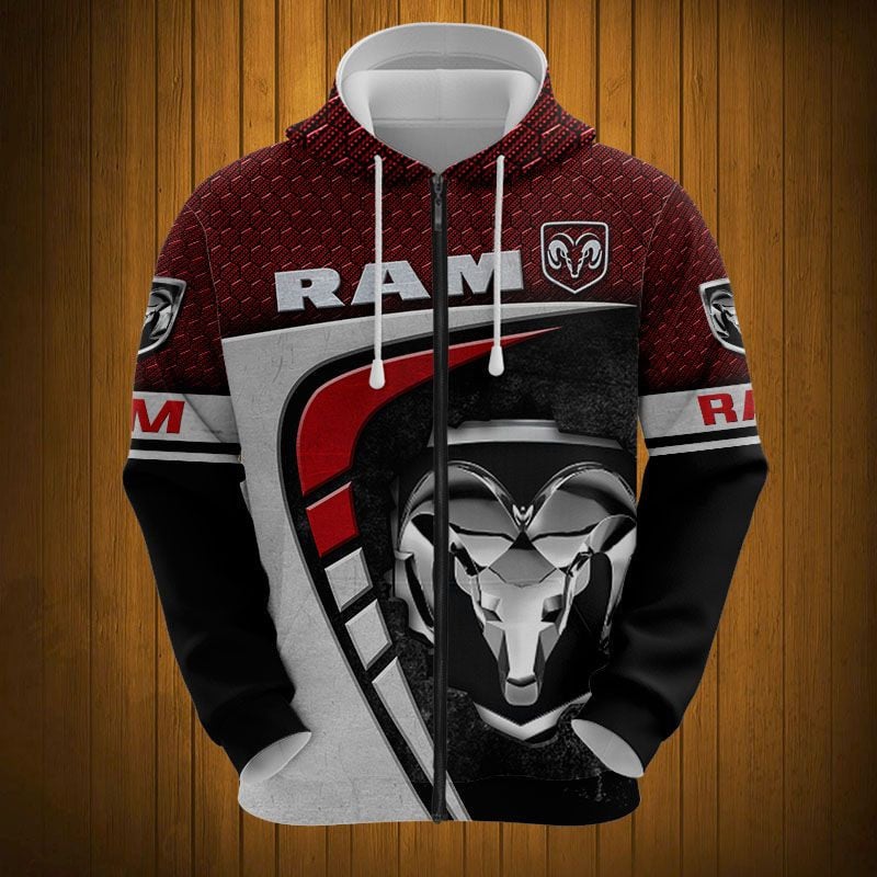 Sportswearmerch Ram Personalized Fashion Zip Hoodie For Fan