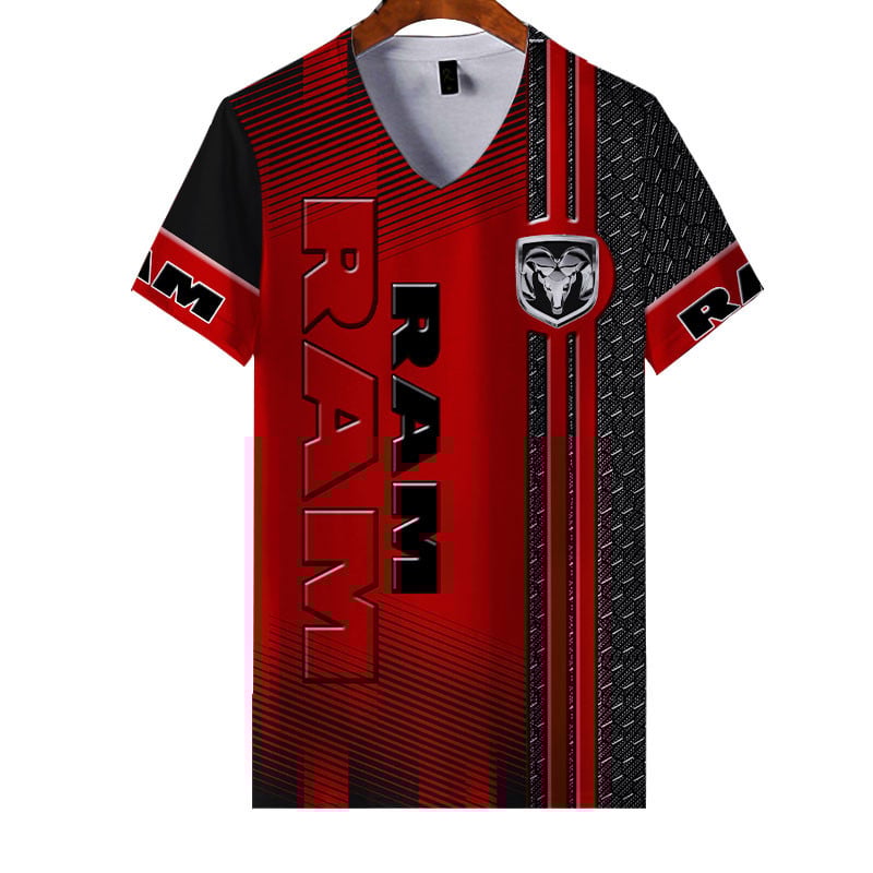 Sportswearmerch Ram Truck Car Personalized Fashion V-neck Women T-shirt For Fan