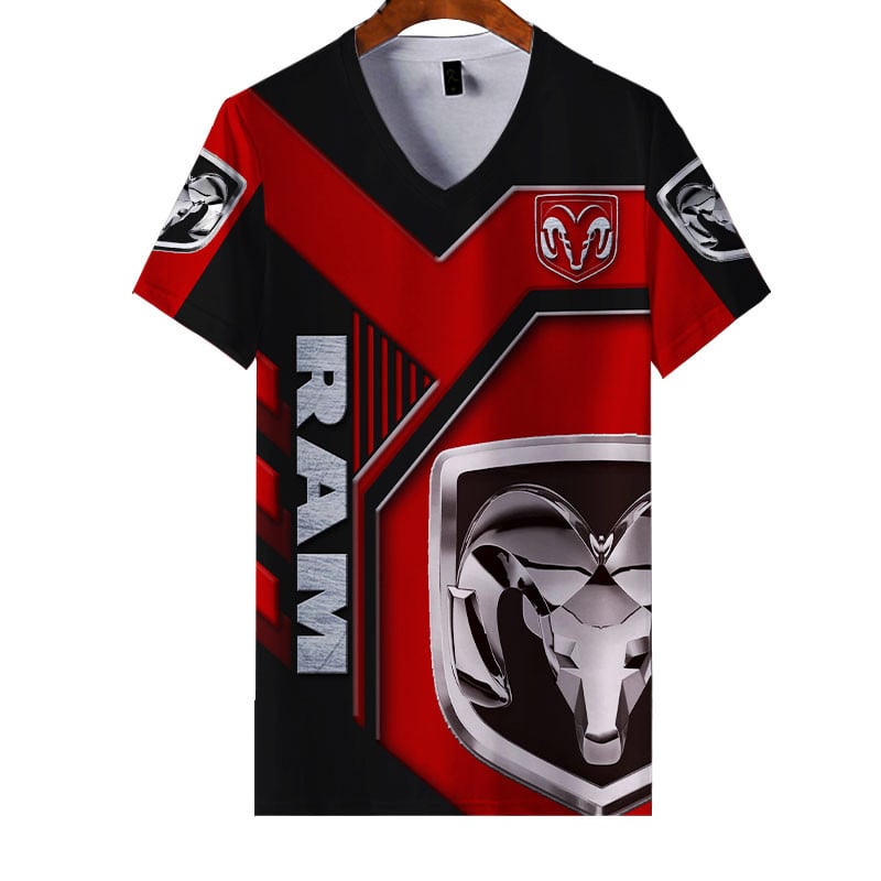 Sportswearmerch Ram Truck Car Personalized Fashion V-neck Women T-shirt For Fan
