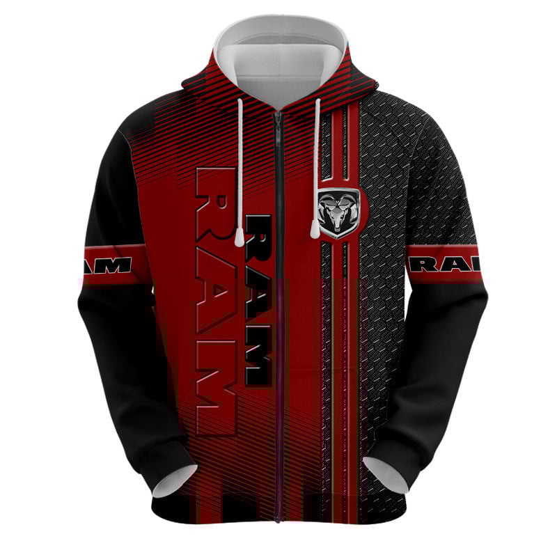 Sportswearmerch Ram Truck Car Personalized Fashion Zip Hoodie For Fan