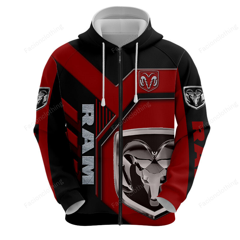 Sportswearmerch Ram Truck Car Personalized Fashion Zip Hoodie For Fan