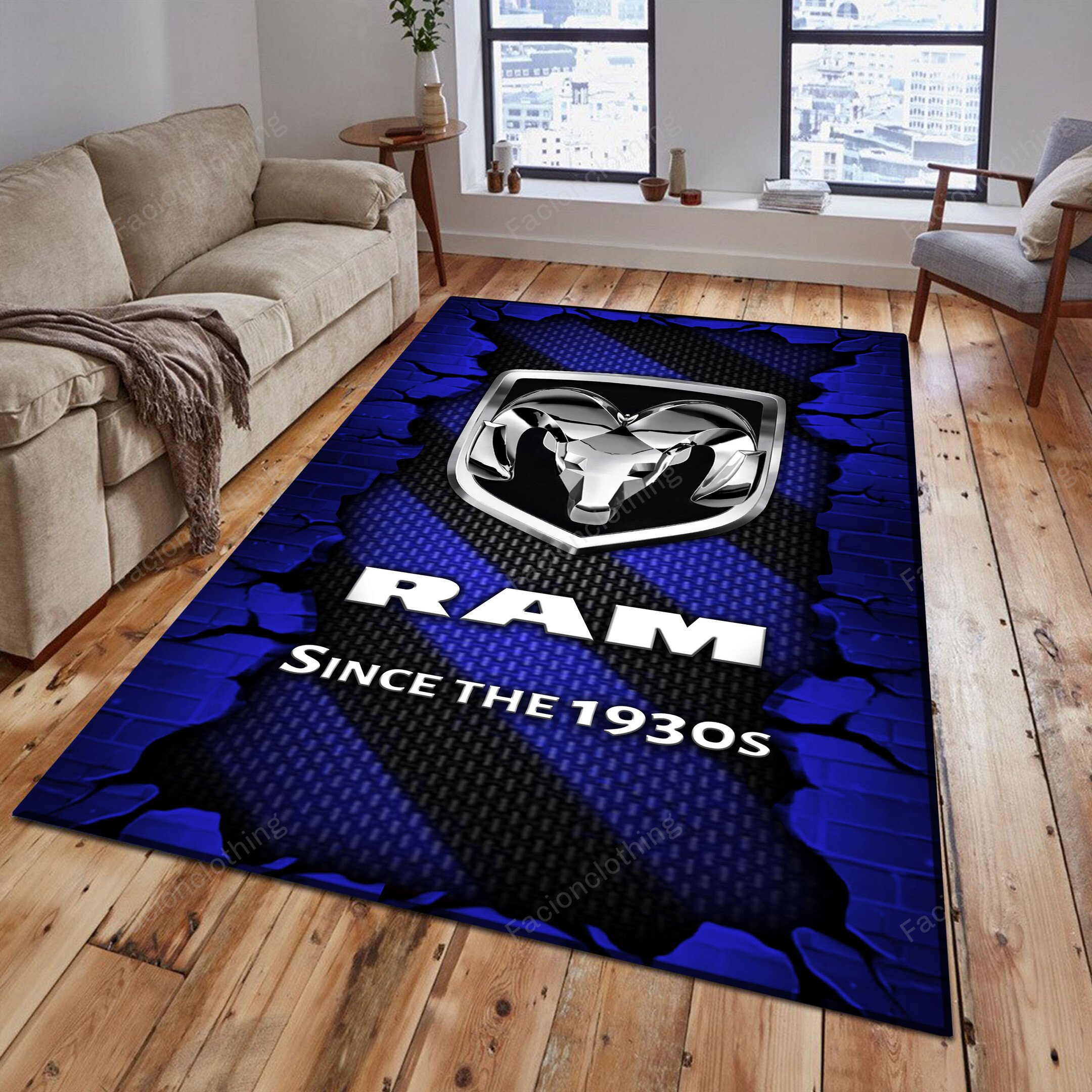 Sportswearmerch Ram Truck Car Personalized Rug For Fan