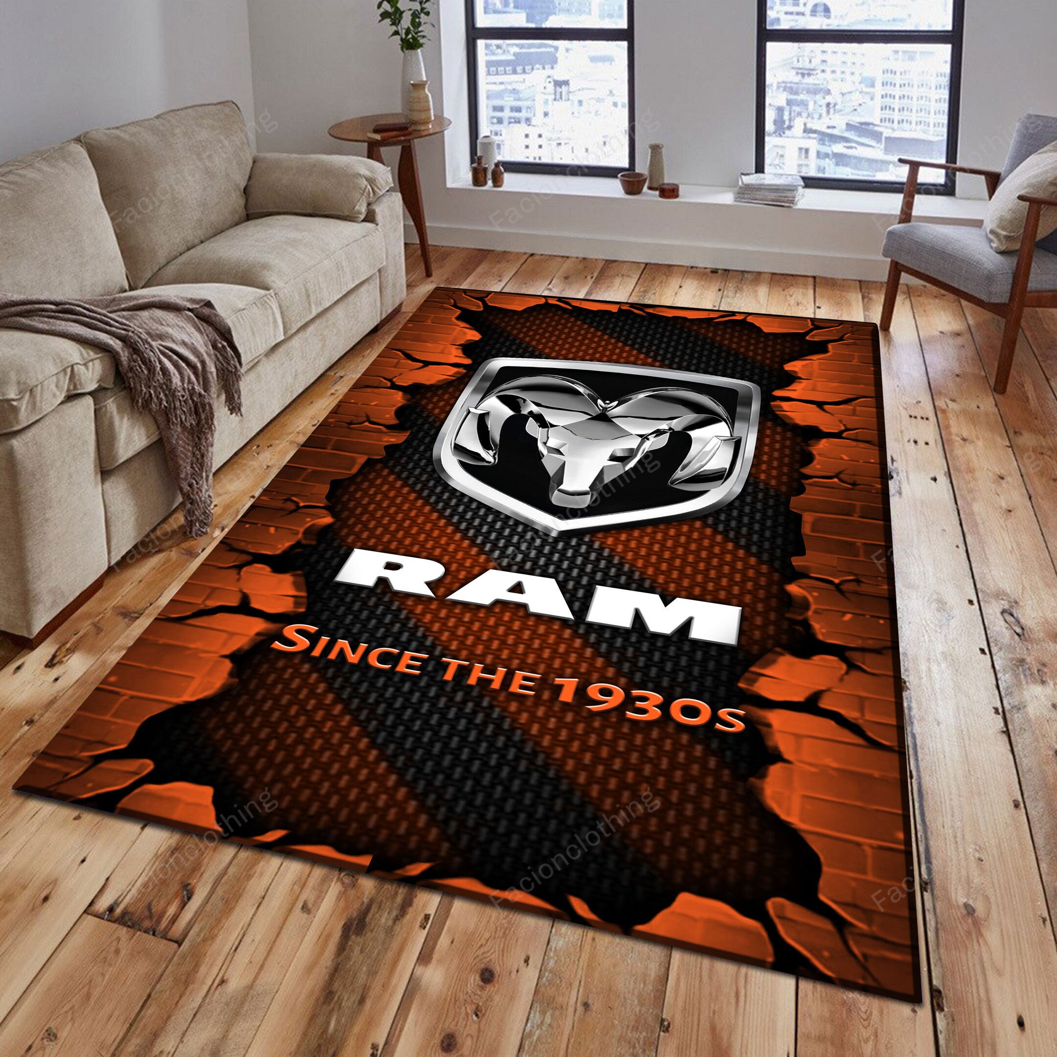 Sportswearmerch Ram Truck Car Personalized Rug For Fan