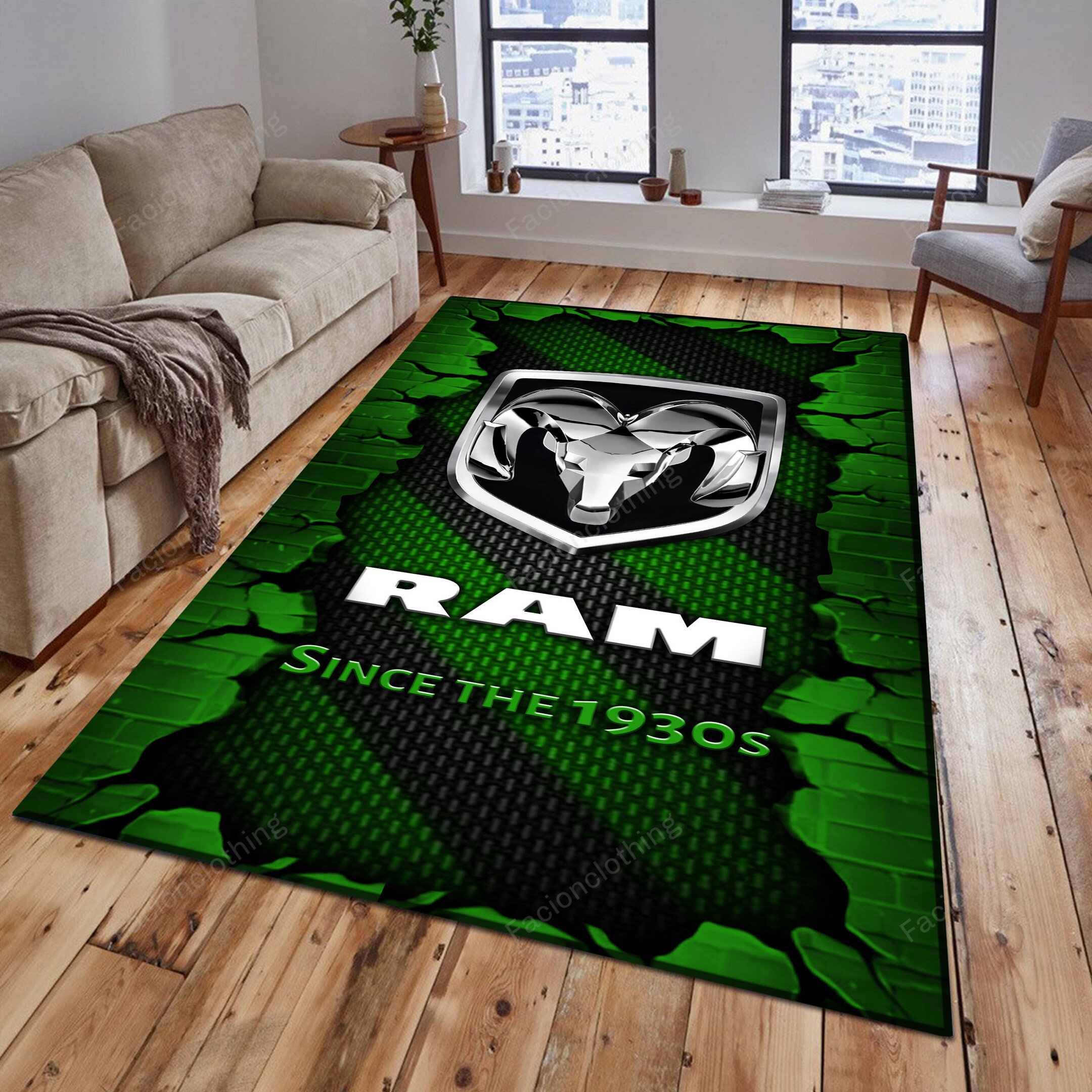 Sportswearmerch Ram Truck Car Personalized Rug For Fan