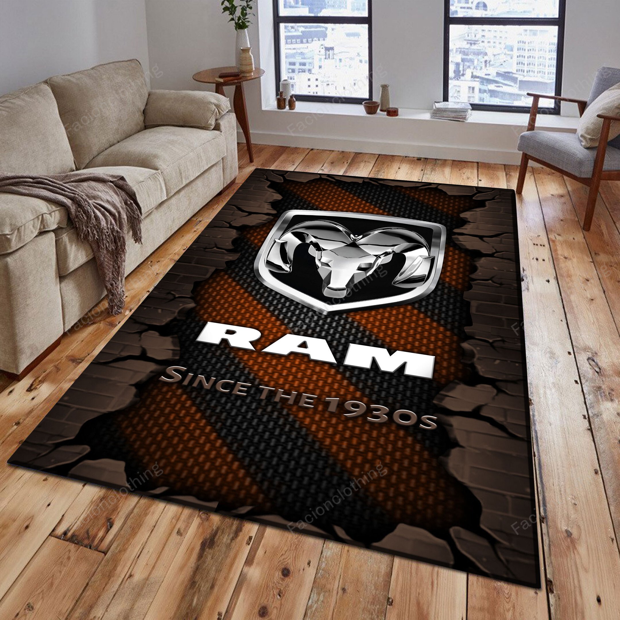 Sportswearmerch Ram Truck Car Personalized Rug For Fan