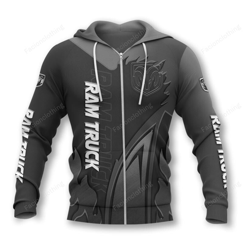Sportswearmerch Ram Truck Car Personalized Zip Hoodie For Fan