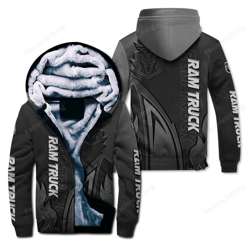 Sportswearmerch Ram Truck Car Personalized Zip Hoodie Velvet Hoodie For Fan