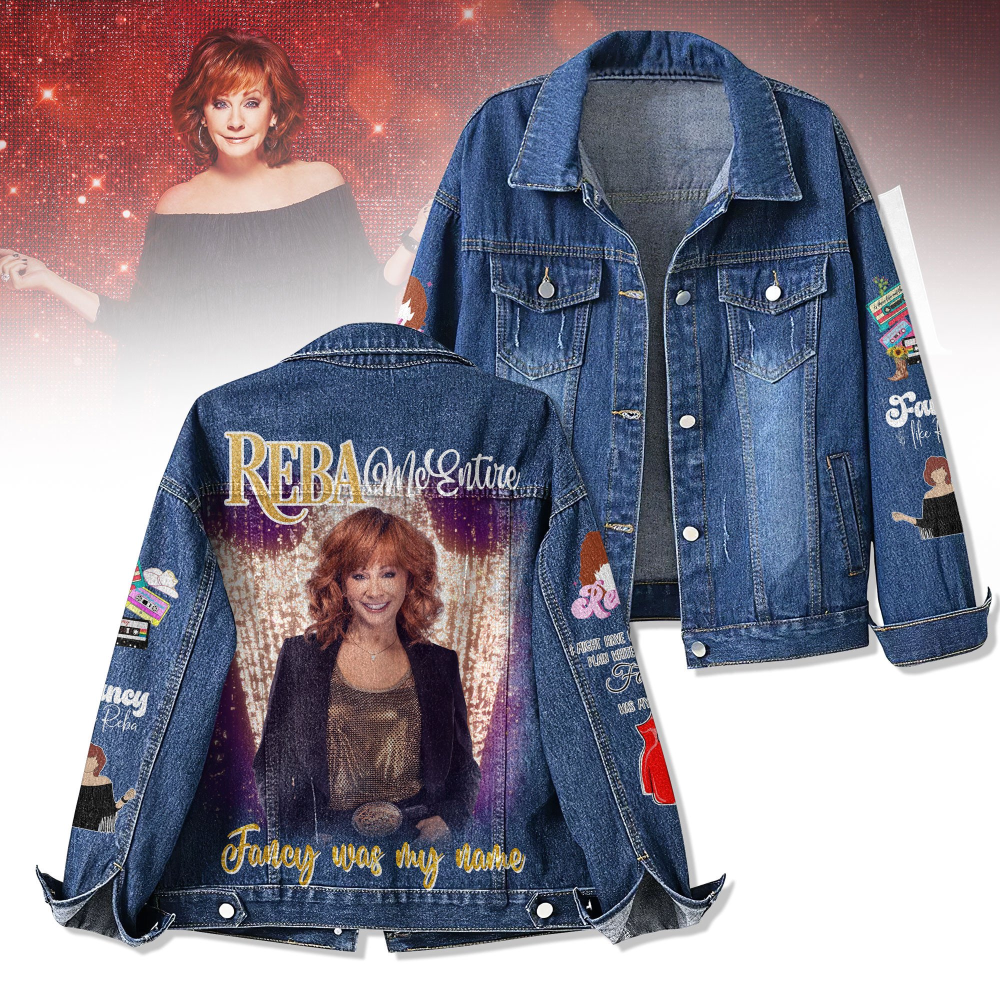 Sportswearmerch Reba McEntire Denim Jacket Gift For Fans
