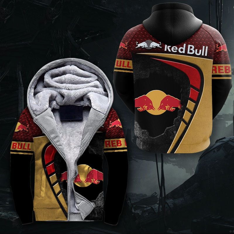 Sportswearmerch Red Bull Personalized Fashion Fleece Zip Hoodie Jacket For Fan
