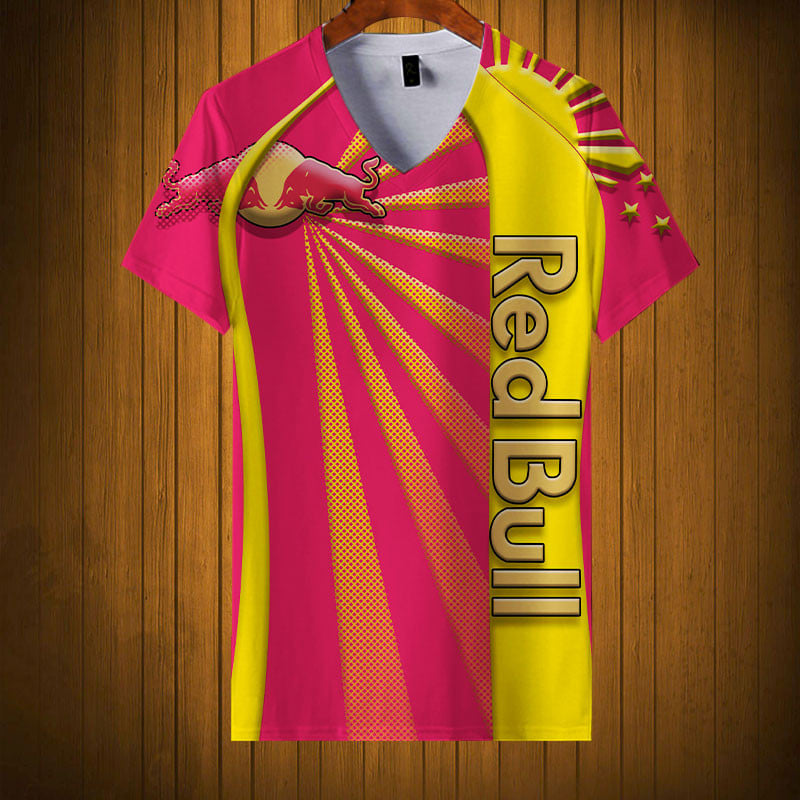 Sportswearmerch Red Bull Personalized Fashion V-neck Women T-shirt For Fan