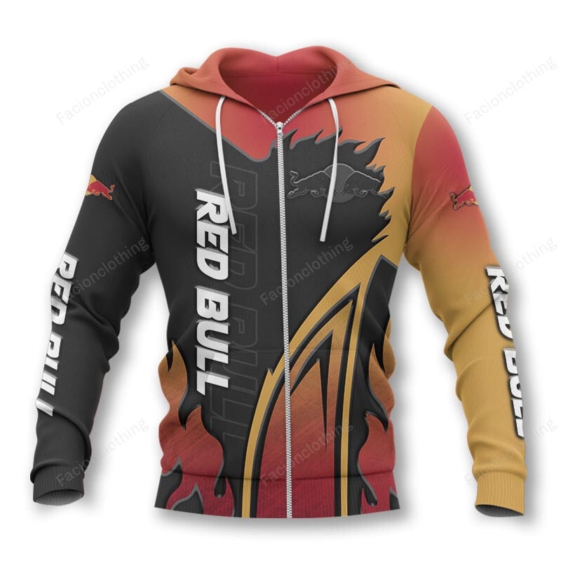 Sportswearmerch Red Bull Personalized Zip Hoodie For Fan